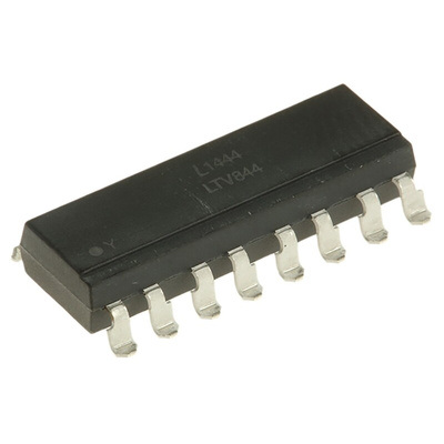 Lite-On, LTV-844S AC Input Transistor Output Quad Optocoupler, Surface Mount, 16-Pin PDIP