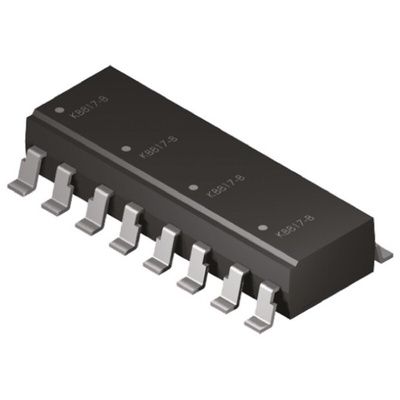 Broadcom, ACPL-844-300E AC Input Phototransistor Output Quad Optocoupler, Surface Mount, 16-Pin PDIP