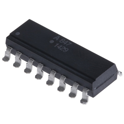 Broadcom, ACPL-847-300E DC Input Transistor Output Quad Optocoupler, Surface Mount, 16-Pin PDIP