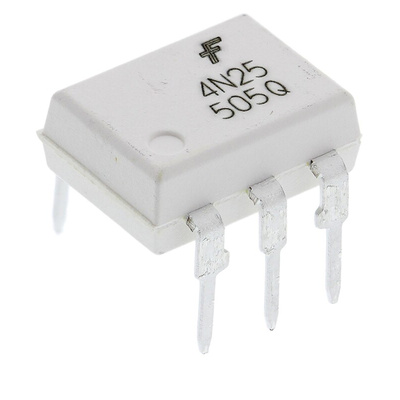 onsemi, 4N25M DC Input Transistor Output Optocoupler, Through Hole, 6-Pin DIP-W