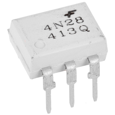 onsemi, 4N28M DC Input Phototransistor Output Optocoupler, Through Hole, 6-Pin DIP