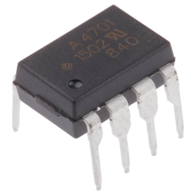 Broadcom, HCPL-4701-000E AC/DC Input, Input Open Collector Output Optocoupler, Through Hole, 8-Pin DIP