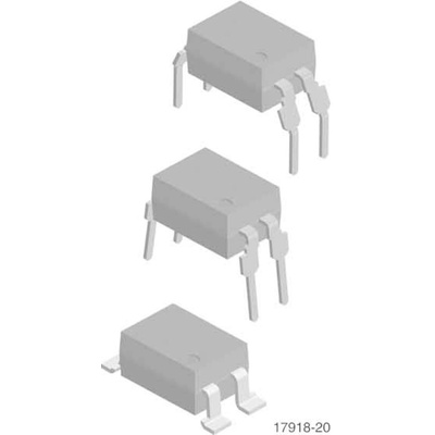Vishay, SFH617A-3X007T Phototransistor Output Optocoupler, Surface Mount, 4-Pin SMD