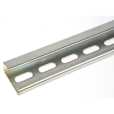 RS PRO Steel Perforated DIN Rail, G Compatible, 1m x 32mm x 15mm