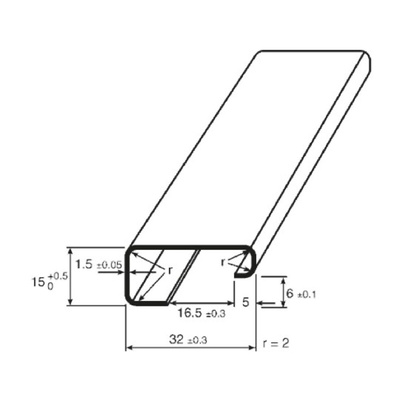 RS PRO Steel Perforated DIN Rail, G Compatible, 1m x 32mm x 15mm