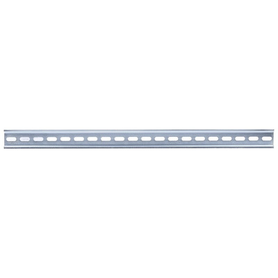 RS PRO Steel Perforated DIN Rail, Top Hat Compatible, 500mm x 35mm x 7.5mm