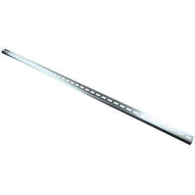 RS PRO Steel Perforated DIN Rail, Top Hat Compatible, 1m x 35mm x 7.5mm
