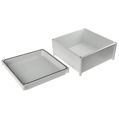 RS PRO Grey Fibreglass Enclosure, IP67, Grey Lid, 300 x 300 x 175mm