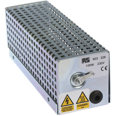 RS PRO Enclosure Heater, 230V ac, 100W Output, 100W Input, 85°C, 70mm x 191mm x 67mm