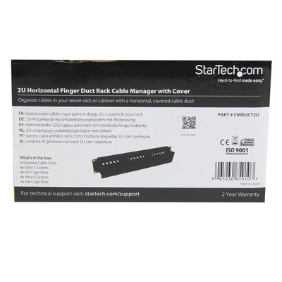 StarTech.com Steel Cable Duct for Use with Server Racks and Cabinets, Wiring Closets, Network Distribution Cabling, 482