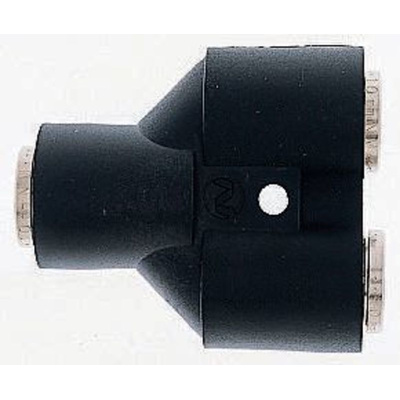 Norgren PNEUFIT Pneumatic Y Tube-to-Tube Adapter, Push In 6 mm x Push In 6 mm x Push In 6 mm