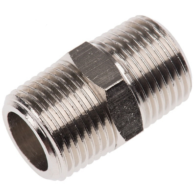 Legris LF3000 20 bar Brass Pneumatic Straight Threaded Adapter, R 3/8 Male To R 3/8 Male