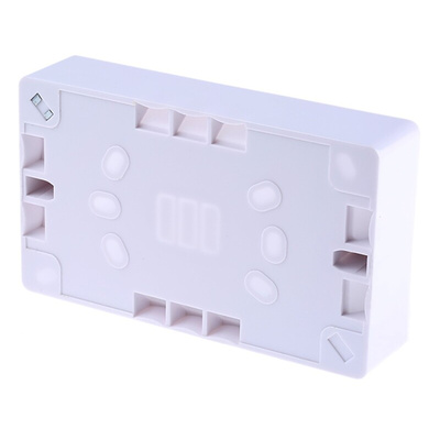 RS PRO White Back Box, BS, IP20, 2 Gangs, 147 x 86.6 x 28mm