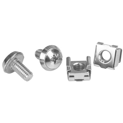 StarTech.com Mounting Screws and Cage Nuts for Use with Server Racks and Cabinets, M6 Thread, 100 Piece(s), 12 x 6 x 6mm