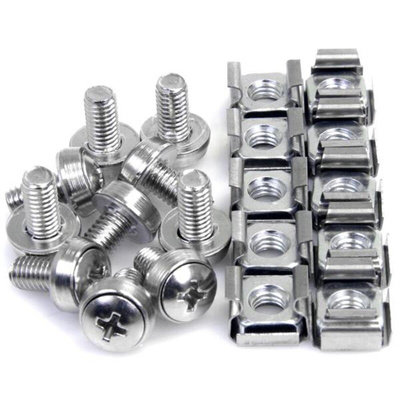 StarTech.com Mounting Screws and Cage Nuts for Use with Server Racks and Cabinets, M6 Thread, 50 Piece(s), 19 x 6 x 17mm