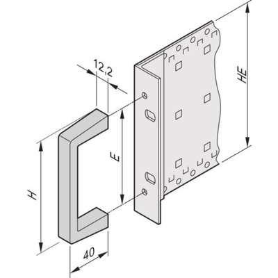 nVent SCHROFF Front Handle, 102 x 40 x 12.2mm