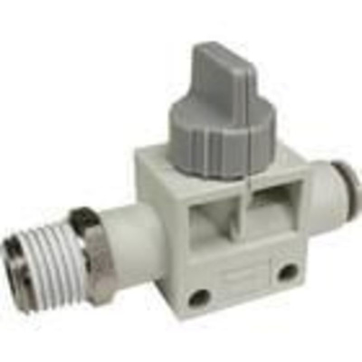 2 port finger valve R3/8 to 10mm with thread seal