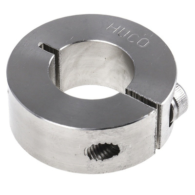 Huco Collar One Piece Clamp Screw, Bore 20mm, OD 40mm, W 15mm, Stainless Steel