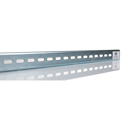 RS PRO Steel Perforated DIN Rail, G Compatible, 500mm x 32mm x 15mm