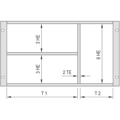 nVent SCHROFF RatiopacPRO Series 1 x 6U Aluminium, Steel, Zinc Rack Mount Chassis, 20HP