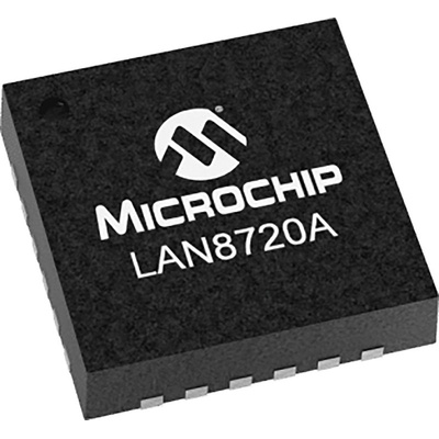 Microchip LAN8720A-CP, Ethernet Transceiver, 100Mbps, 3.3 V, 24-Pin QFN