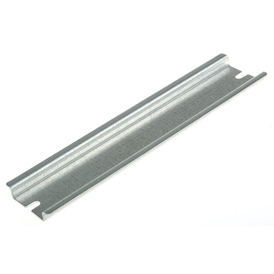 Fibox Steel Unperforated DIN Rail, Top Hat Compatible, 150mm x 35mm x 7.5mm