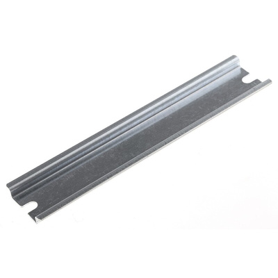 Fibox Steel Unperforated DIN Rail, Top Hat Compatible, 160mm x 35mm x 8mm