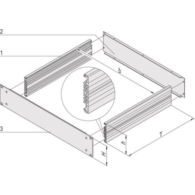 nVent SCHROFF MultipacPRO Series 1U Aluminium Rack Mount Chassis, 460mm Depth