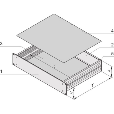 nVent SCHROFF MultipacPRO Series 2U Aluminium Rack Mount Chassis, 220mm Depth