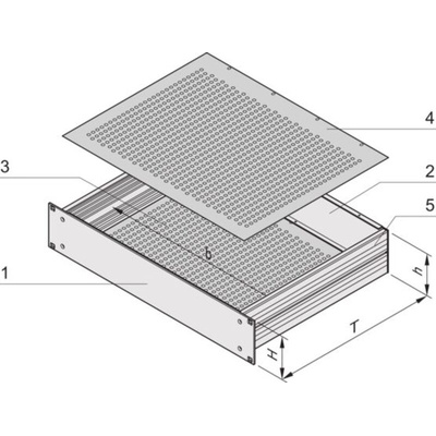 nVent SCHROFF 3U Aluminium Rack Mount Chassis, 460mm Depth