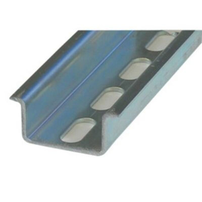 RS PRO Zinc Plated Steel Slotted DIN Rail, Terminal Block Compatible, 2000mm x 35mm x 15mm