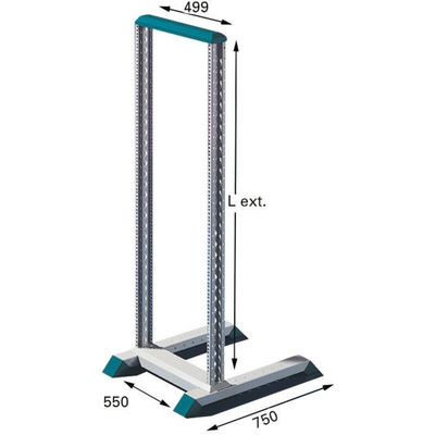Rittal DATARACK Series Grey 40U Steel Server Rack , with 2-Post Frame