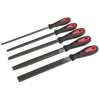 RS PRO 200mm, Second Cut Engineers File Set With Soft-Grip Handle