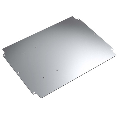 Rose Galvanised Steel Mounting Plate, 2mm H, 123.5mm W, 105mm L for Use with AluForm Enclosures 04.121608