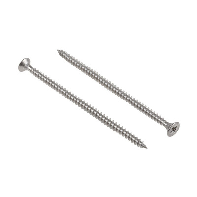 Pozidriv Countersunk Stainless Steel Wood Screw, A2 304, 5mm Thread, 100mm Length