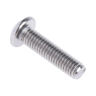 RS PRO M3 x 12mm Hex Socket Button Screw Plain Stainless Steel
