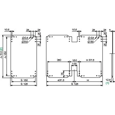 Schneider Electric NSYP Series Mounting Plate, 1390mm H, 375mm W for Use with Thalassa PLA