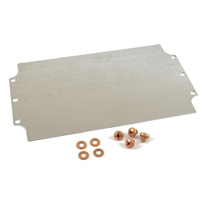 Hammond Steel Mounting Plate, 6.3in W, 260.096mm L for Use with 1590ZGRP162 enclosure