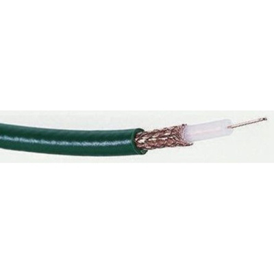 Bedea Green Unterminated to Unterminated Coaxial Cable, 75 Ω 6mm OD 100m