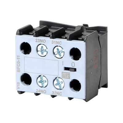 WEG Auxiliary Contact Block, 2 Contact, 1NC + 1NO, Front Mount