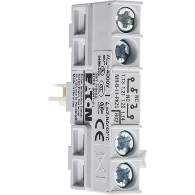 Eaton Auxiliary Contact, 2 Contact, 1NC + 1NO, Front Mount