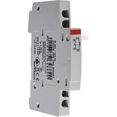 ABB Auxiliary Contact, 2 Contact, 1NC + 1NO, DIN Rail Mount