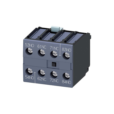 Siemens Auxiliary Contact, 4 Contact, 2NC + 2NO, Snap-On, SIRIUS