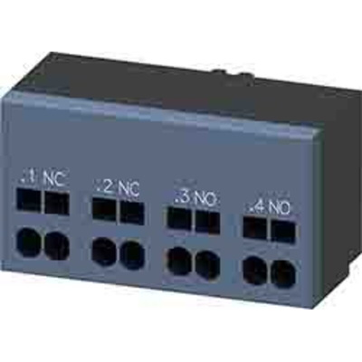 Siemens Auxiliary Contact, 2 Contact, 1NC + 1NO, Front Mount, SIRIUS