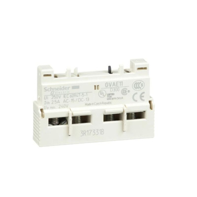 Schneider Electric Auxiliary Contact Block, 2 Contact, 1NC + 1NO, TeSys