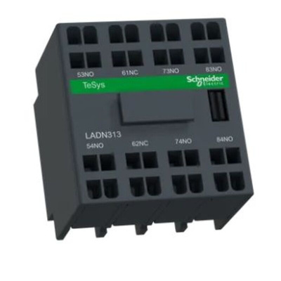 Schneider Electric Auxiliary Contact Block, 3 Contact, 3NO + 1NC, Front Mount, TeSys