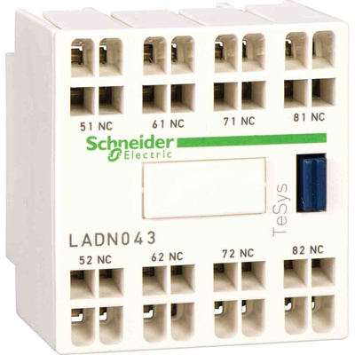 Schneider Electric Auxiliary Contact Block, 4NC, Tesys