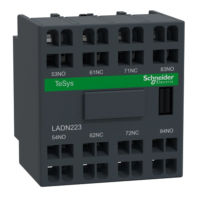 Schneider Electric Auxiliary Contact Block, 4 Contact, 2NC + 2NO, Front Mount, Tesys
