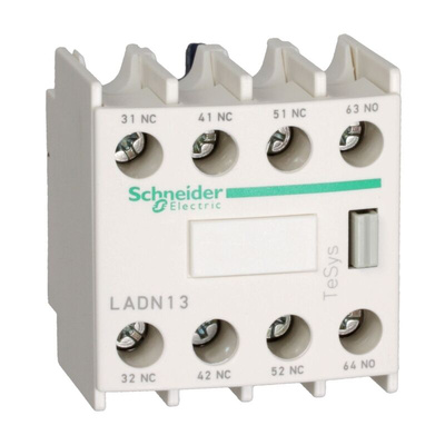 Schneider Electric Auxiliary Contact Block, 2NC + 2NO, Tesys