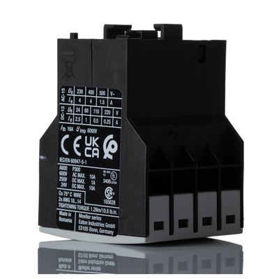 Eaton Auxiliary Contact, 4 Contact, 2 N/O, 2 NC, Front Fixing, 9, 12, 15, DILL, DILM7, MSC-D, MSC-R